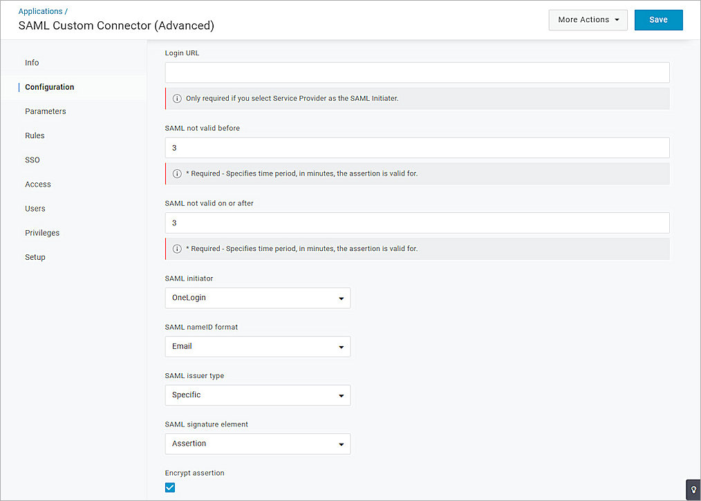 Screenshot of OneLogin, OneLogin setup 5